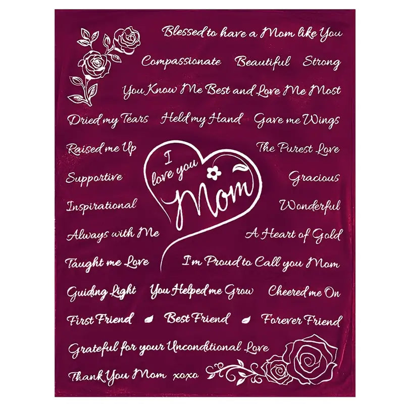 I Love You Mom Microfiber Print Blanket (1pc)