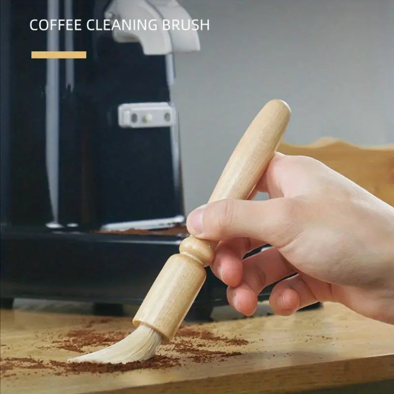 Wooden Handle Coffee Grinder Cleaning Brush with Bristles